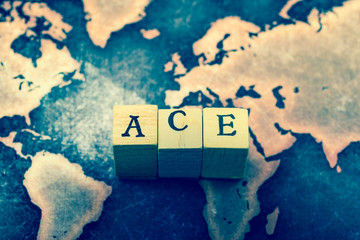 ACE on grunge world map