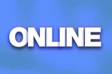 Online Concept Colorful Word Art