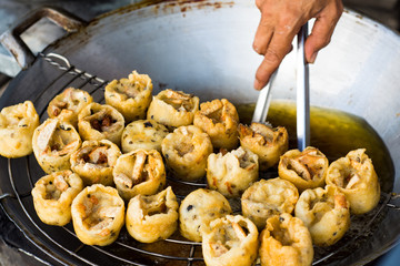 Fried Taro, Black Beans and bean curd, Thai snack