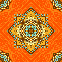 Ethnic floral seamless pattern