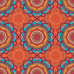 Ethnic floral seamless pattern
