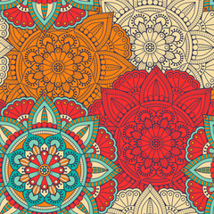 Ethnic floral seamless pattern