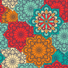 Ethnic floral seamless pattern