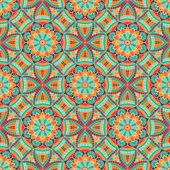 Ethnic floral seamless pattern