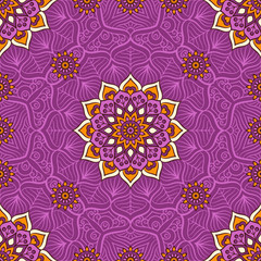 Ethnic floral seamless pattern