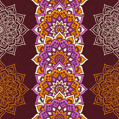 Ethnic floral seamless pattern
