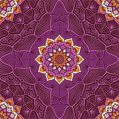 Ethnic floral seamless pattern