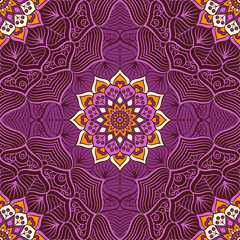 Ethnic floral seamless pattern