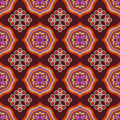 Ethnic floral seamless pattern