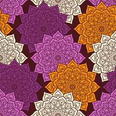 Ethnic floral seamless pattern