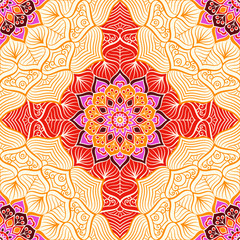 Ethnic floral seamless pattern