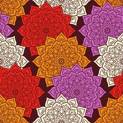 Ethnic floral seamless pattern
