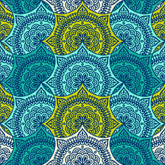 Ethnic floral seamless pattern