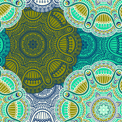 Ethnic floral seamless pattern