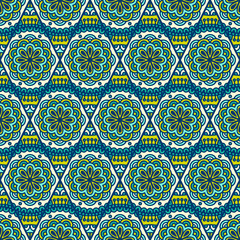 Ethnic floral seamless pattern