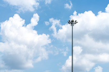 Street lights on blue sky