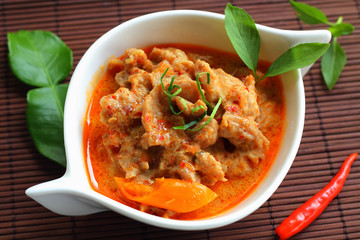 Red curry with pork.
