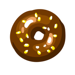 Set of tasty donuts. Vector Illustration.