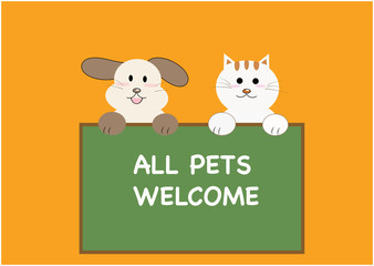 all pets welcome vector