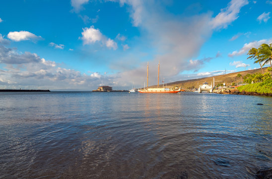 Hawaiian Voyaging Canoe At Maui Harbor