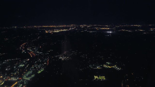washington aerial view druing the night