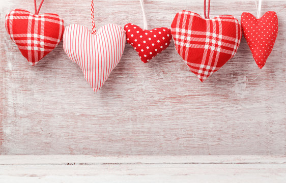 Valentine's day background with hearts decorations - Powered by Adobe
