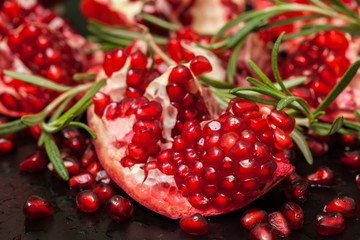 Garnet. Juice. Useful fruit. Appetizing. For your design.