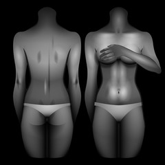Naklejka premium Women body template