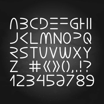 Futuristic minimalistic alphabet.