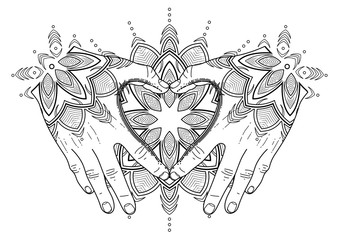 Graphic mehndi heart