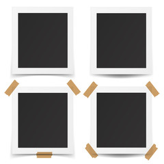 Set of realistic old photo frames.