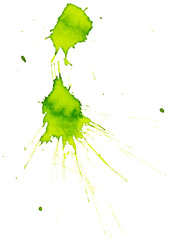 Blots of green paint