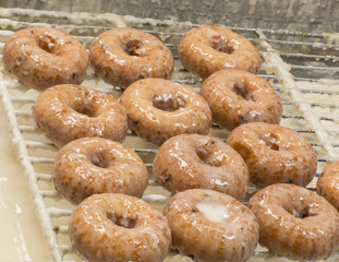 Freshly Glazed Blueberry Donuts