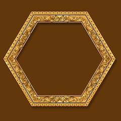 frame gold color with shadow