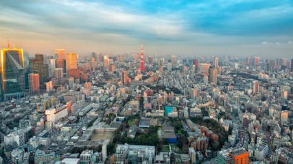 Fotobehang Tokyo Tower and Tokyo Cityscape © arthit  k.