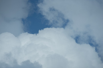 Close up White Cloud with Blue Sky Background.