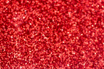 Red Sparkling Glitter bokeh Background.