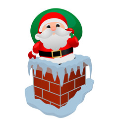 Merry christmas. Vector Santa Claus. In chimney