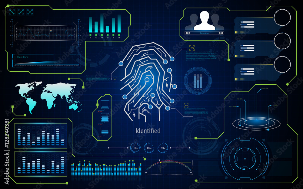 Poster abstract hud ui interface cyber tech security concept background