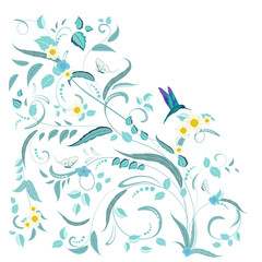 fine nature ornament with flowers and butterflies for your desig