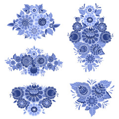 monochrome collection of fancy decoration floral pattern for you