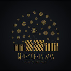 gift box covered with snowflakes for christmas festival greeting