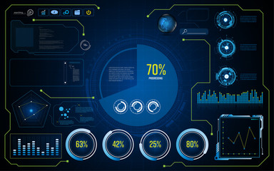 abstract future hud ui gui interface screen hi tech concept background template