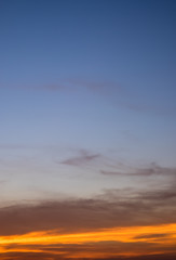 Twilight evening with colorful vivid cloud in the blue sky. Afte