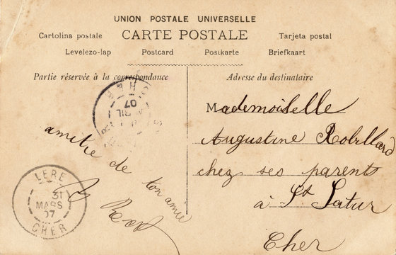 French antique vintage postcard carte postale.