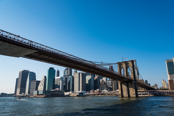 Brooklyn bridge and Skyscrapers in New York