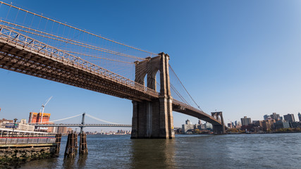 Brooklyn bridge with blue sky