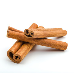 Cinnamon sticks  isolated on white background