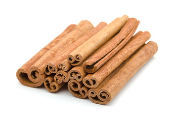 Cinnamon sticks  isolated on white background