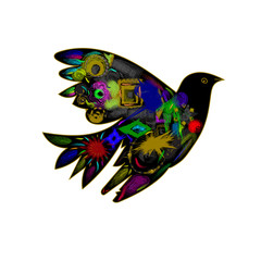 Dove.Ethnic handmade ornament for your design 